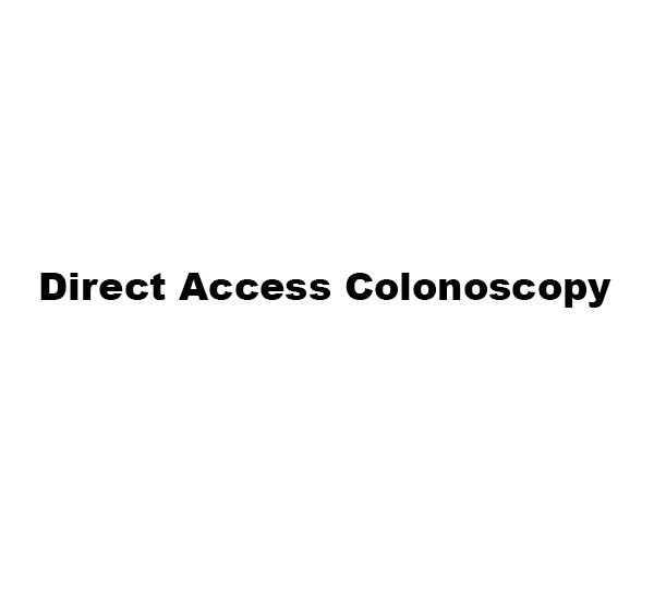 Words on screen, Direct Access Colonoscopy.